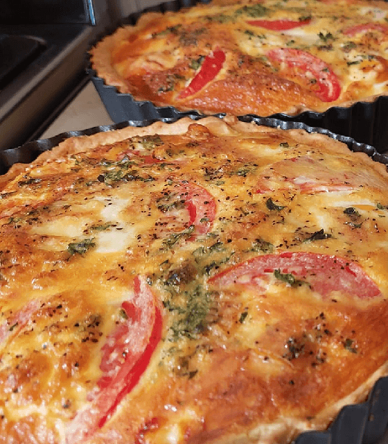 Sliced quiche